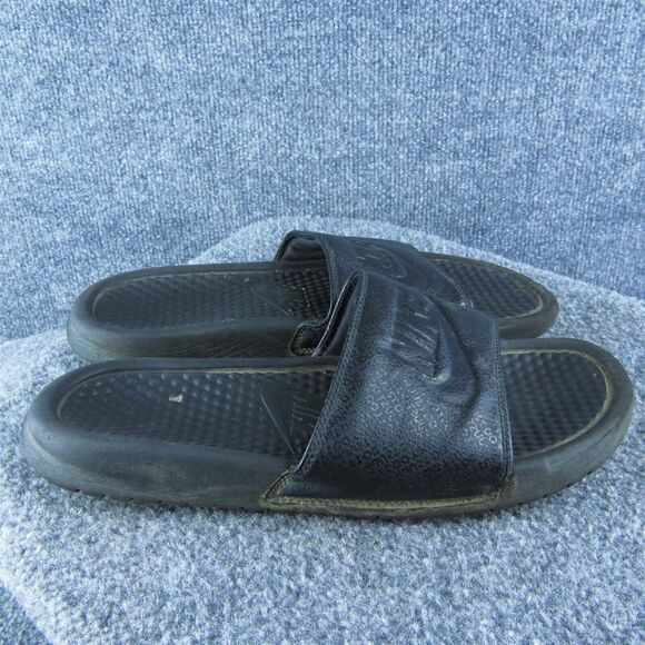 Nike Men Slide Sandals Size 8 Medium Black Synthetic Slip On - Picture 4 of 10